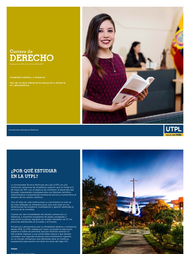 Carrera de Derecho a Distancia UTPL | PDF | Enseñando y aprendiendo ...