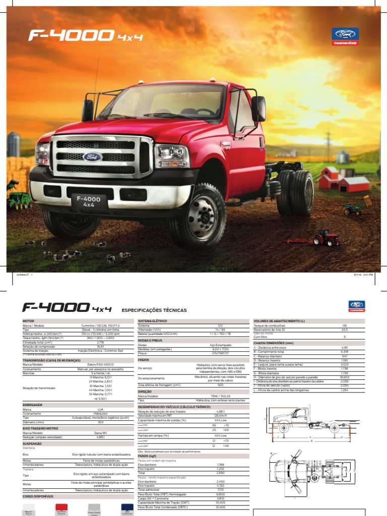 Ficha Técnica da Ford F4000 4x4 | PDF | Tração nas quatro rodas | Peças ...
