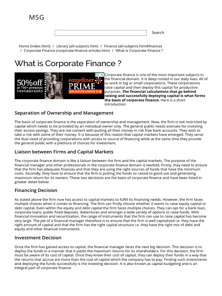 Corporate Finance PDF | PDF | Present Value | Cost Of Capital