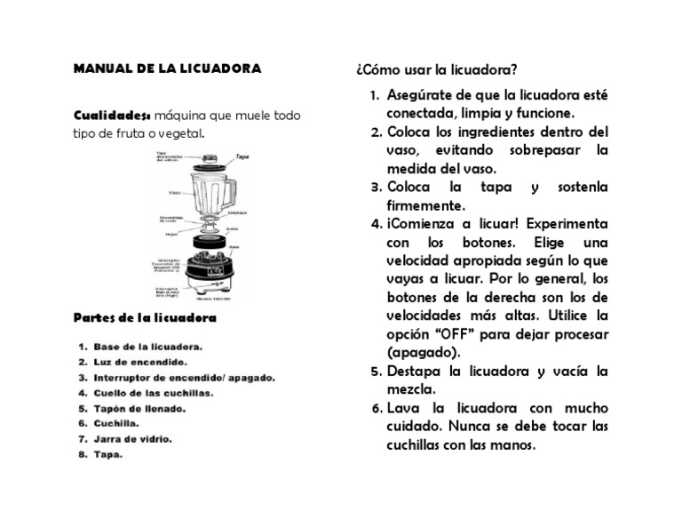 Manual de La Licuadora