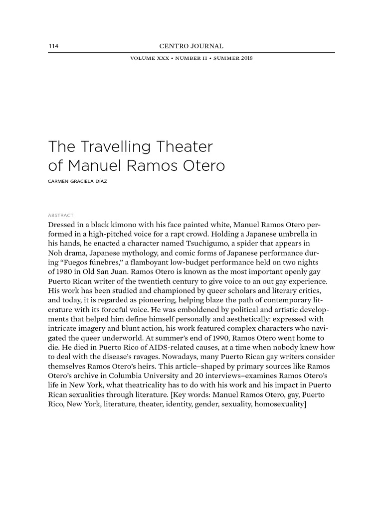 Manuel Ramos Otero by Carmen Graciela Díaz PDF PDF