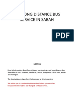 Long Distance Bus Schedules in Sabah