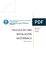 CALCULO DE UNA INSTALACIÓN GEOTÉRMICA