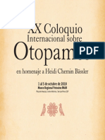 Programa General Del XX Coloquio Internacional Sobre Otopames