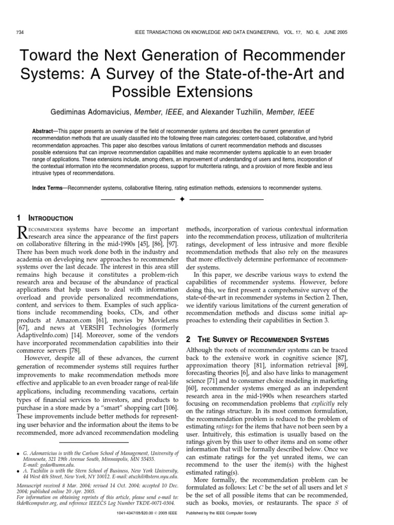 Toward The Next Generation of Systems A Survey of The State