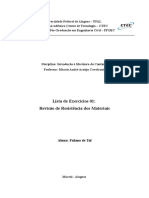 Lista de Exercícios - Recomendações - Introdução À Mecânica Do Contínuo