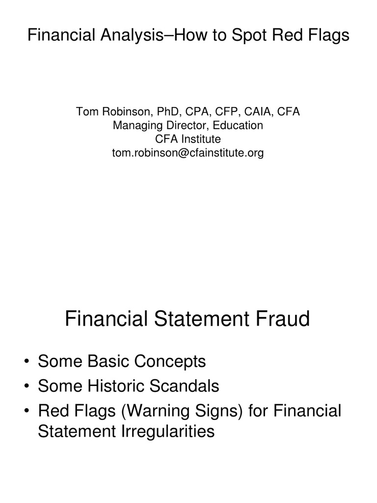 Red Flags in Financial Statements | PDF | Revenue | Expense