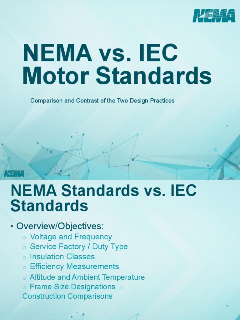 NEMA vs IEC Motor Standards Overview | PDF | Electrical Engineering ...