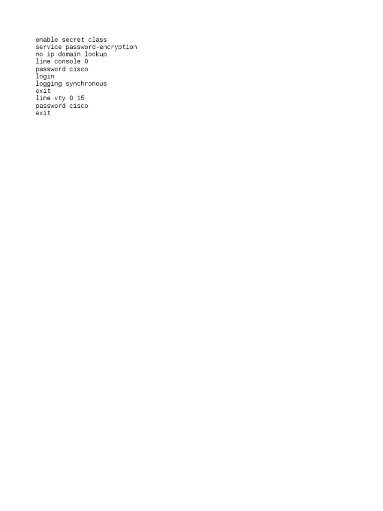 Cisco Basic Config Commands | PDF