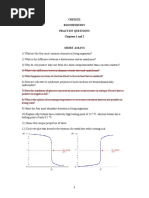 CHEM221 Biochemistry Practice Questions Chapters 1 and 2