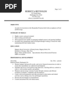 Tourism Sample Resume