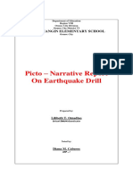 Picto - Narrative Report On Earthquake Drill: Cagbuhangin Elementary School