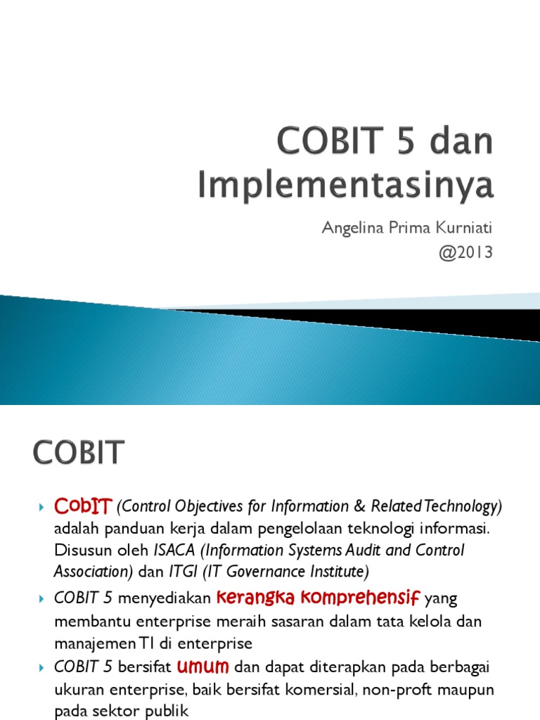 Kerangka COBIT 5 untuk Tata Kelola TI | PDF | Bisnis | Komputer