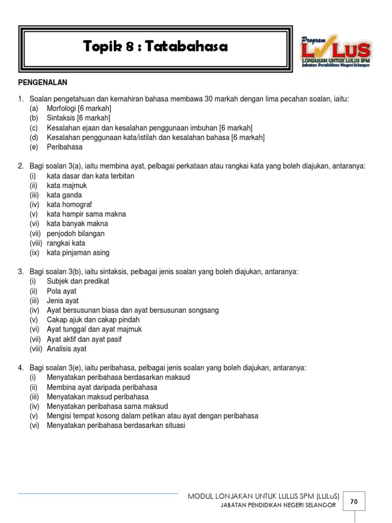 Topik 8 Tatabahasa Pdf