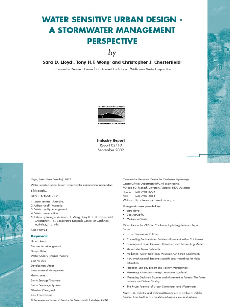 Water Sensitive Urban Design - A Stormwater Management Perspective ...