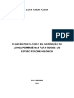 2012 Dissertação Plantão Psicológico em Instituição de Longa Permanência para Idosos - Um Estudo Fenomenológico