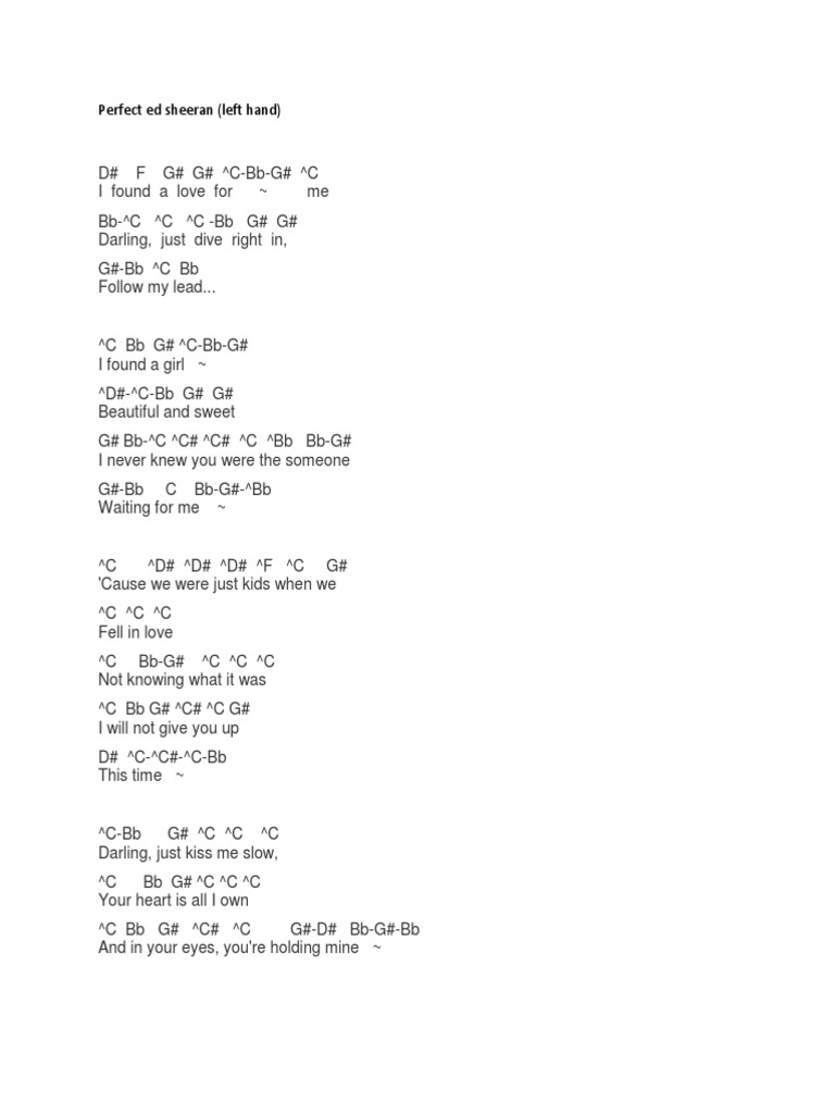 Perfect Ed Sheeran | Song Structure | Singles (Music)