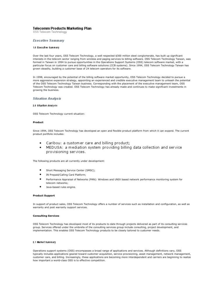 Telecom OSS Growth Strategy | PDF | Telecommunication | Internet