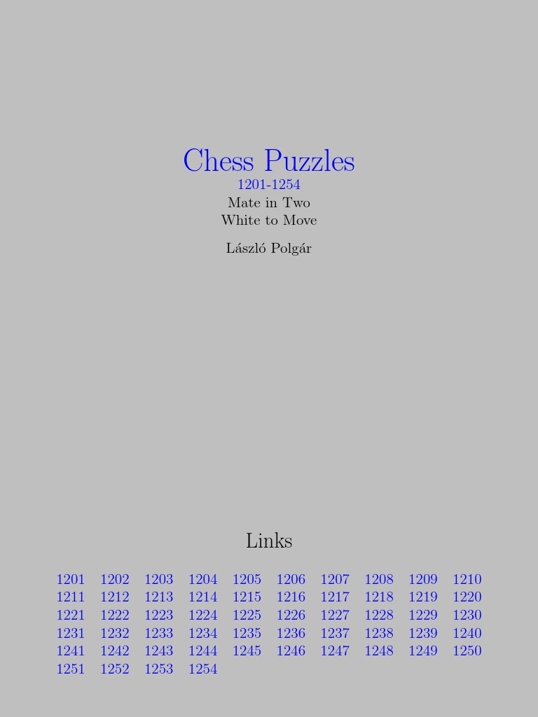 László Polgar's Chess Puzzles: Mate in 2 | PDF | Chess | Chess Theory