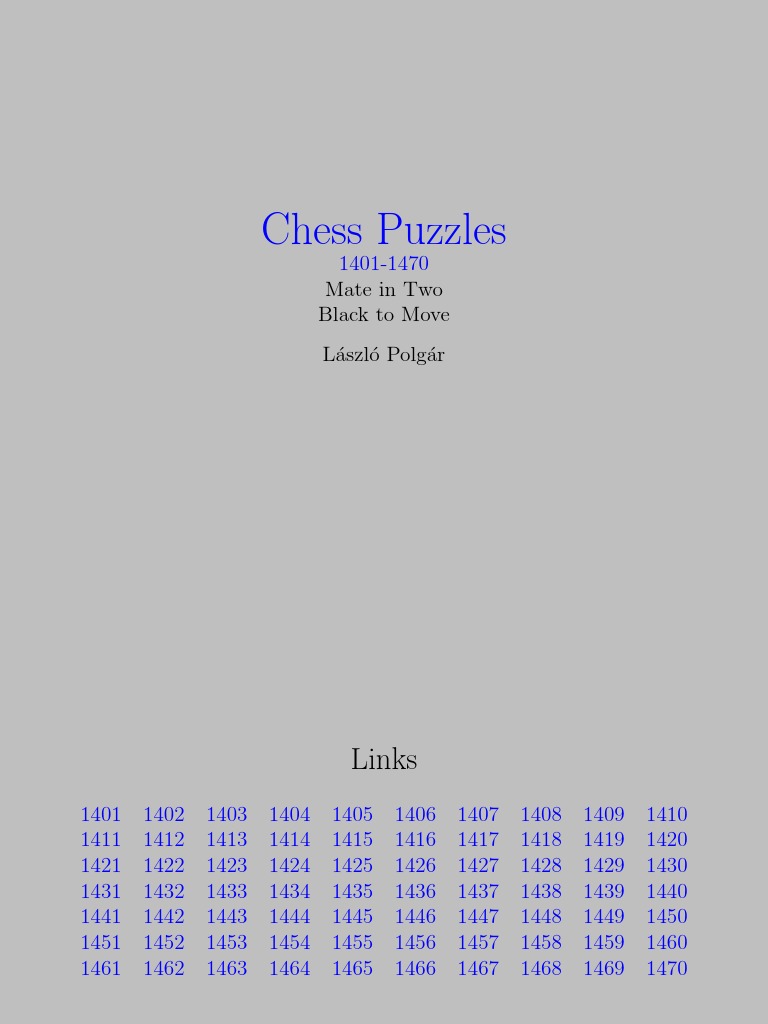 Chess Puzzles Mate in Two Black To Move L Aszl o Polg Ar PDF Chess