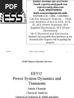 Power Systems Dynamics Notes