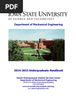 Department of Mechanical Engineering: 2014-2015 Undergraduate Handbook