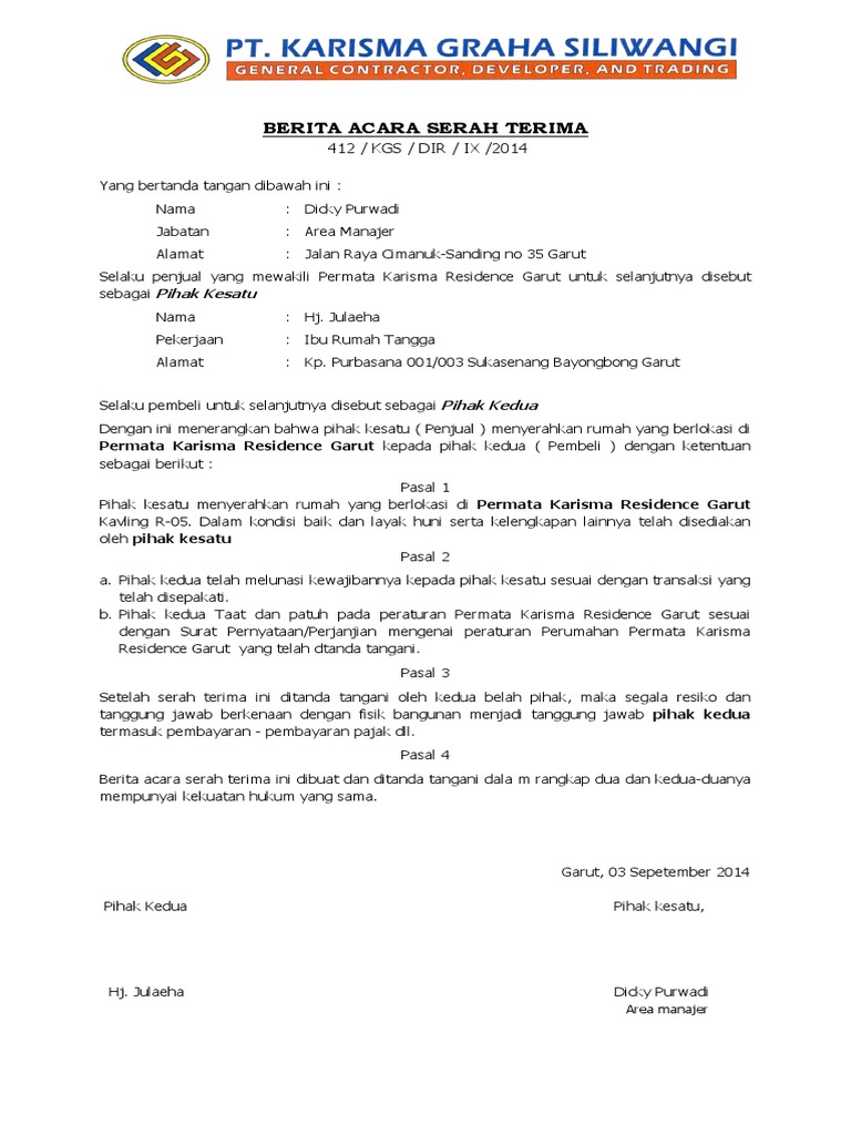 Contoh BAST | PDF