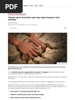 Climate Report - Scientists Urge Deep Rapid Change To Limit Warming - BBC News