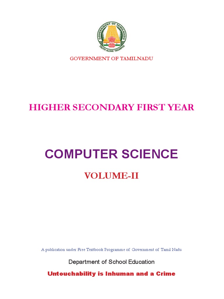 XIth STD Computer Science Volume II EM - Combined - 15.08.18 | PDF ...