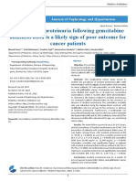 Incidence of Proteinuria Following Gemcitabine Administration Is A Likely Sign of Poor Outcome For Cancer Patients