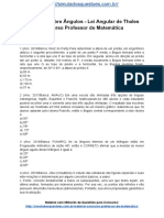 Simulado Sobre Ngulos Lei Angular de Thales Concurso Professor de Matemática