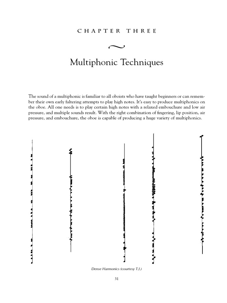 Multiphonic Techniques PDF PDF Oboe Pitch (Music)