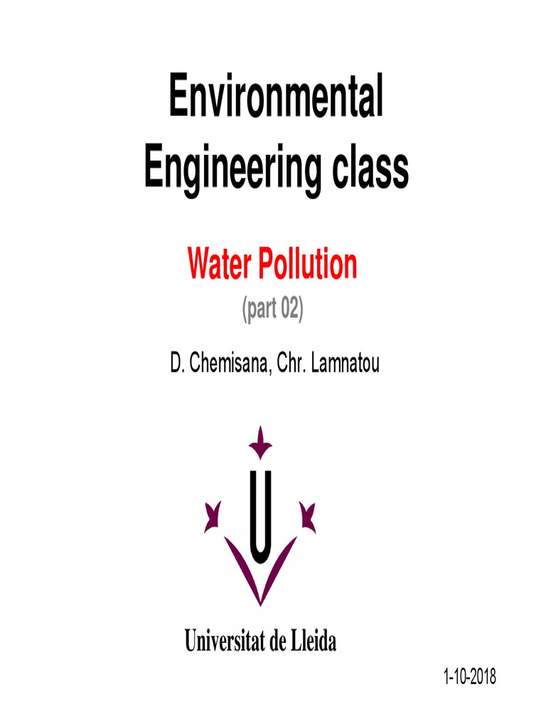 Environmental Engineering Class Water Pollution Pdf Nature Water