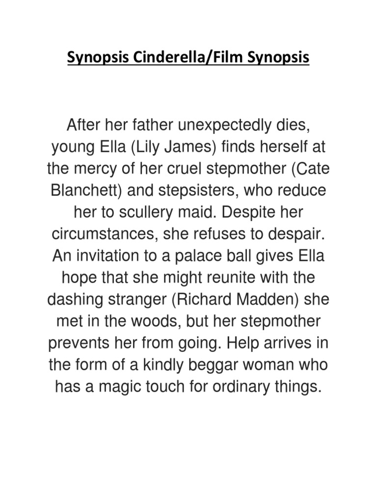 Synopsis Cinderella Film Synopsis Pdf