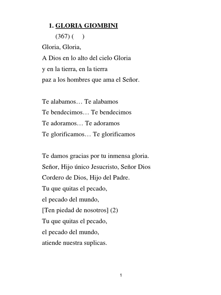 Gloria Giombini Cancion | PDF