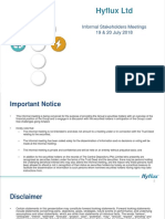 Hyflux LTD: Informal Stakeholders Meetings 19 & 20 July 2018