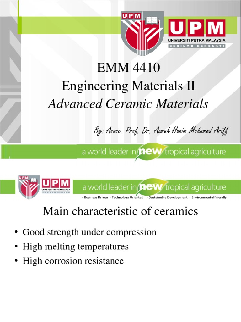 Properties of Advanced Ceramic Materials | PDF | Glasses | Ceramics