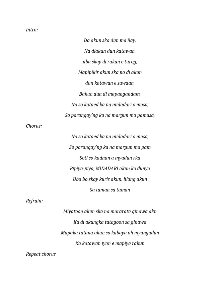 Midadari Lyrics | PDF