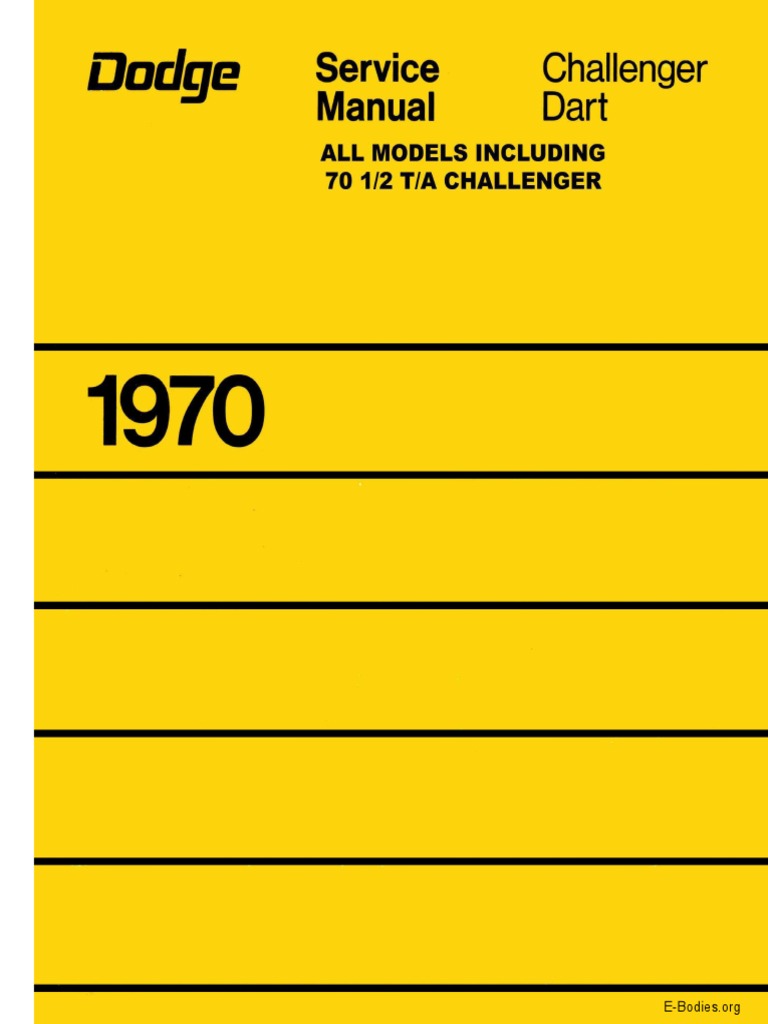 1970 Dodge Challenger Manual PDF Motor Oil Carburetor