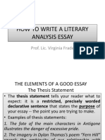 How To Write A Literary Analysis Essay