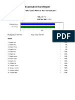 Examination Score Report: Written Test For System Admin at Raya University 2011