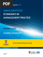 MBAX/GBAT9122: Economics in Management Practice