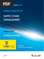 MBAXGBAT9127 Supply Chain Management Session 3 2017