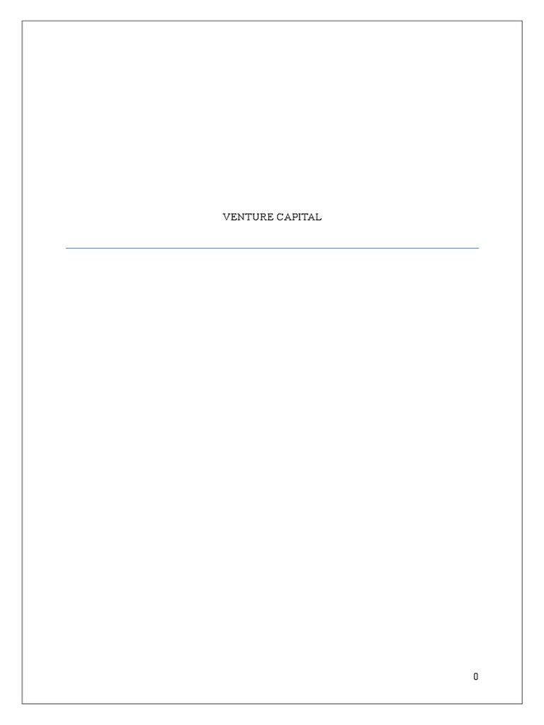 Venture Capital | PDF | Venture Capital | Corporate Finance