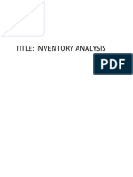 Title: Inventory Analysis