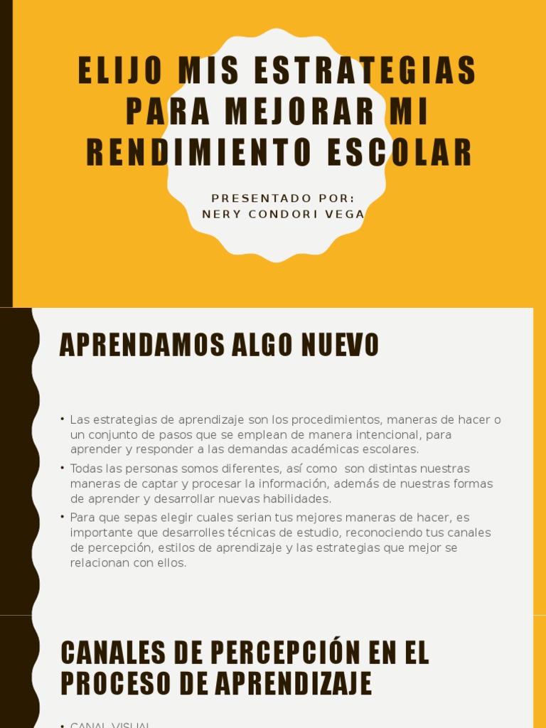 Estrategias para Mejorar el Rendimiento Escolar | PDF | Aprendizaje ...
