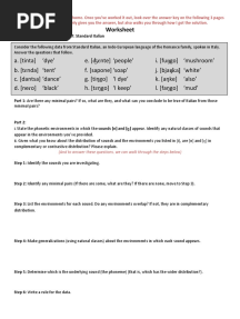 Week 4 - Italian Phonology Practice Problem Set (Answer Key)