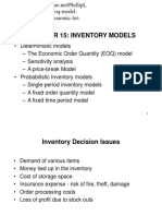 Chapter 15: Inventory Models: Outline