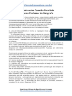 Simulado Sobre Questão Fundiária Concurso Professor de Geografia