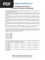 Simulado Sobre Relevo Concurso Professor de Geografia